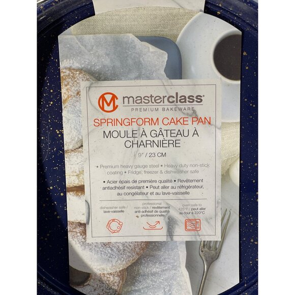 Master Class Springform Premium Bakeware Cake Pan 9" Non-Stick Heavy Duty Steel - Picture 2 of 6